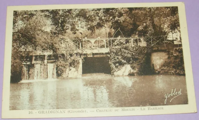 33/ Cpa Gradignan Gironde Le Barrage Château Du Moulin-Carte Postale 1959 /B5288