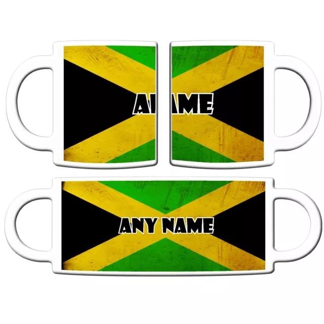 PERSONALISED JAMAICAN FLAG PRINT 11oz CERAMIC MUG TEA COFFEE CHRISTMAS BIRTHDAY