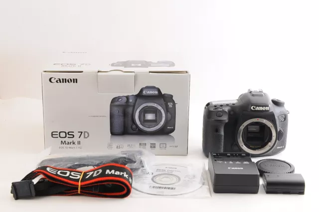 【NEAR MINT+】CANON EOS 7D Mark II 20.2MP Digital SLR Camera IN BOX From JAPAN