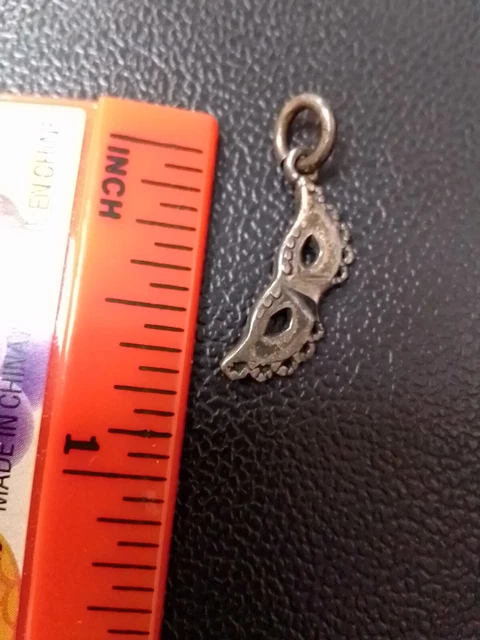Sterling Silver Opera Mask Pendant Charm 925 Acid Tested Phantom 2