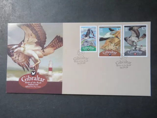 2009 Gibraltar First Day Cover Birds of the Rock 10p,£2 & £3