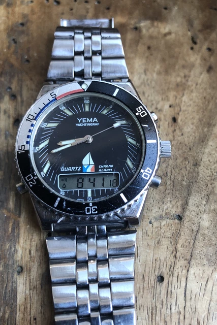 Montre Vintage Yema Yatchingraf - Mouvement Y652 - Analogique-digitale - Occasion Fonctionnelle