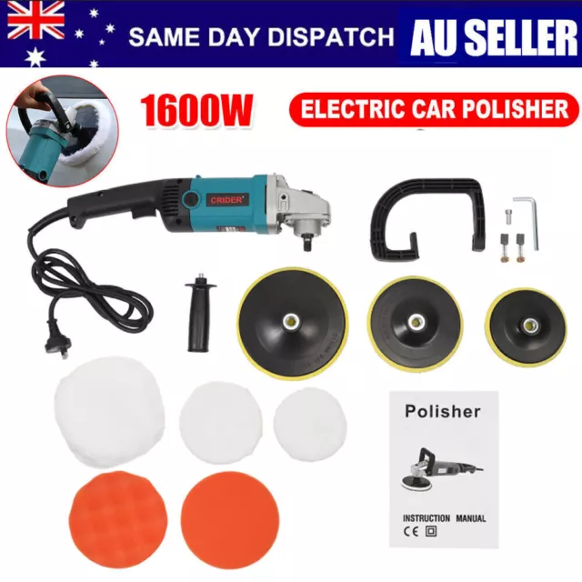 1400W Polisher Car Electric Machine Waxer Tool 180mm 150mm Sander Buffer Pad ki!