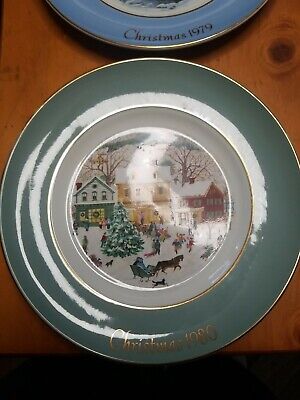 Lot of 7 Avon Christmas Collector Plates Collection 73 74 75 76 78 79 80