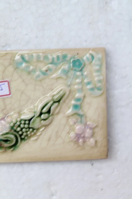 Japan antique art nouveau vintage majolica border tile c1900 Decorative NH4355 5