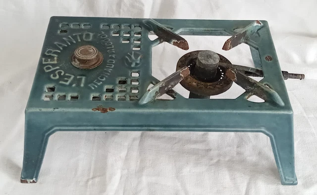 ANCIEN RÉCHAUD A ALCOOL EN FONTE ÉMAILLÉE Avion Marque E.M. N°1 EUR 50