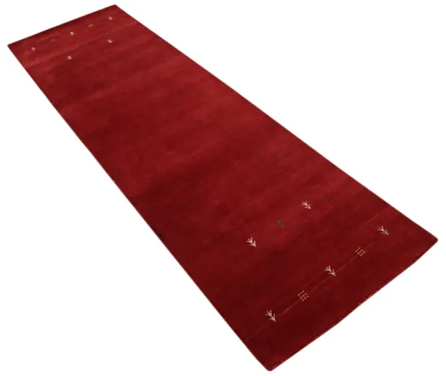 Corredor Rojo Alfombra Gabbeh 100% Lana Loom Hecho a Mano 70x240 CM LR1056