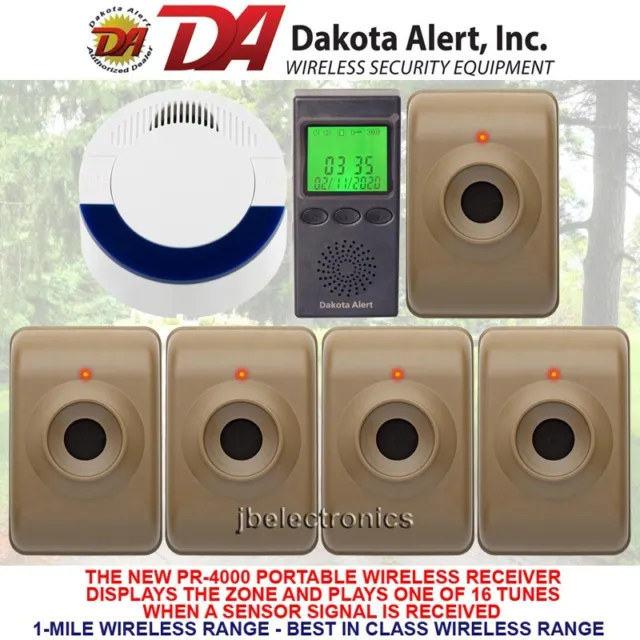 Dakota Alert Dcma-4000+Mtpr-4000 Wireless Motion Detector Alarm - 5 Sensors