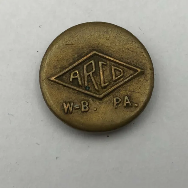 Vtg Arco Gas Service Station Advertising Uniform Clothing Button Wobble Shank G4