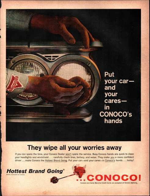 1960 Conoco Oil Gas Continental Company wipe your worries away Ad d1