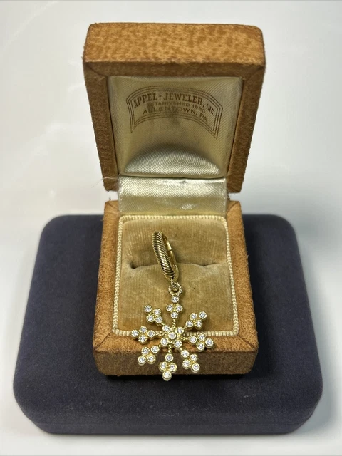 Judith Ripka Clad Sterling Silver & CZ Snowflake Charm/Pendant- Small Judith Ripka Clad Sterling Silver & CZ Snowflake Charm/Pendant- Small