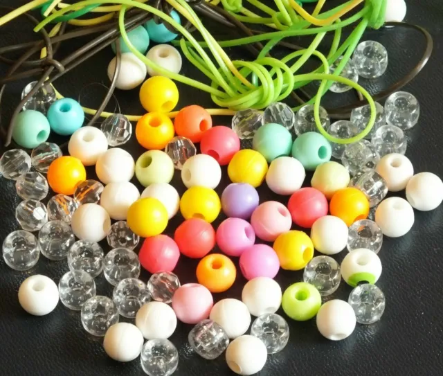 ELLO BEADS AND TIES x 85. MIXED COLOURS.