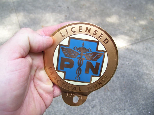 Vintage nos LPN NURSE license plate topper auto Ford gm chevy rat hot rod truck