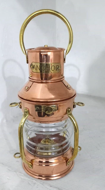 Kupfer & Messing Lampe Anker Nautische Messing Maritime Schiffslaterne...