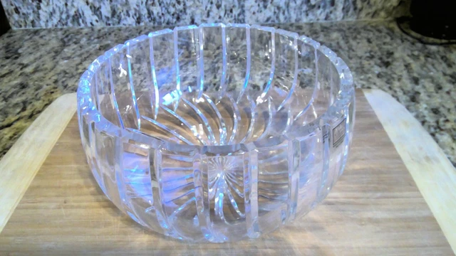 Vintage American Brilliant Lead Cut Crystal  Bowl Heavy (4.13oz) Glass 8" X 4"!