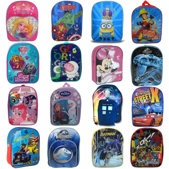 Disney Kids TV Character PVC Front School Bag Rucksack Backpack Brand New Gift