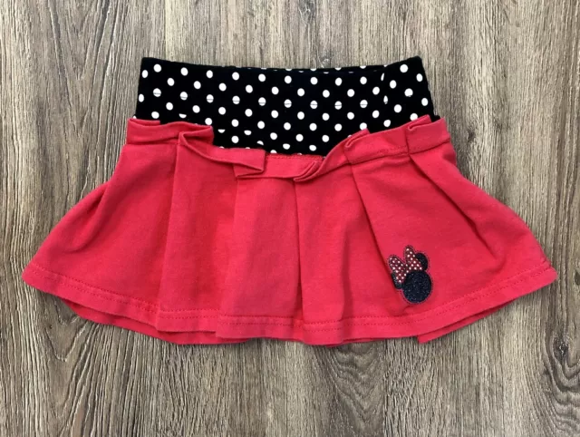 Disney Sparkle Minnie Mouse Skirt 2T With Shorts Black & White Polka Dots