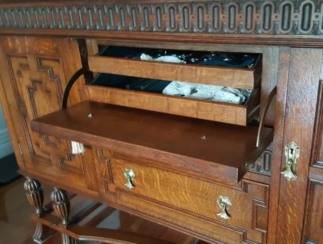 antique sideboard buffet jacobean reproduction 2