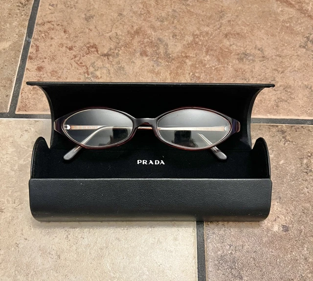 PRADA VPR 01D Eyeglasses 7AO-101 52-16-135 Plum Italy With Case