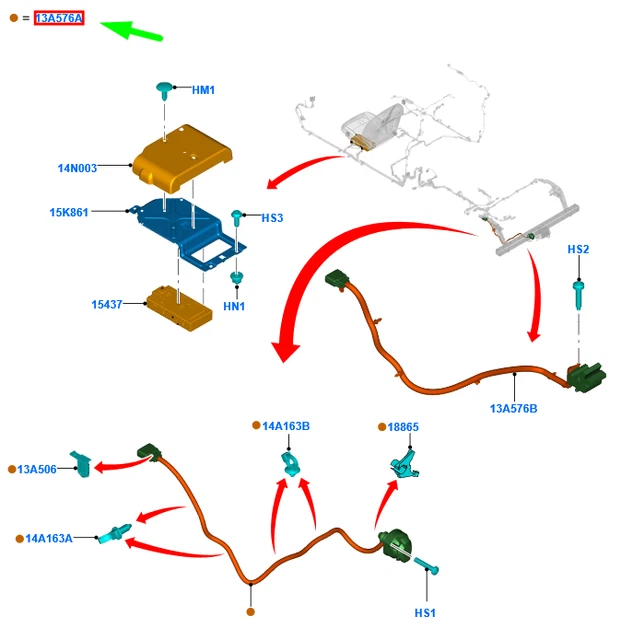 FORD RANGER T6 MK1 Tow Bar Wiring Assy 2449482 JB3T-15A417-LD NEW