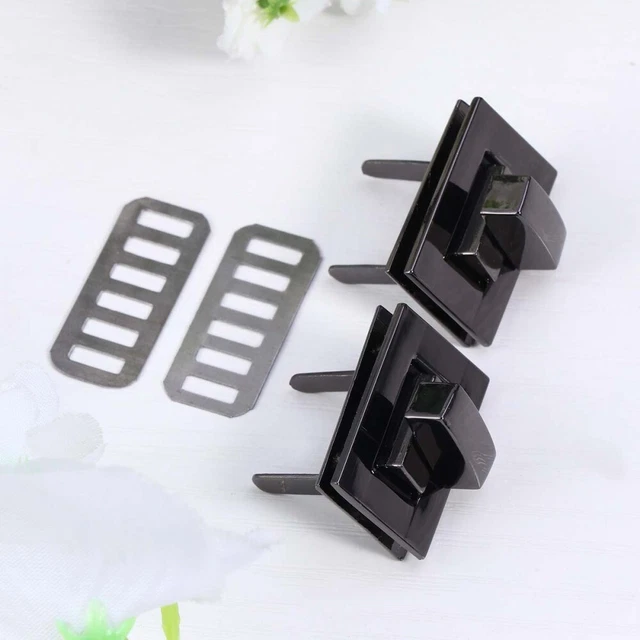 2 piezas Bolsa Accesorios de Hardware Cerraduras de Cierre Giratorio Metal