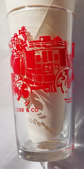 Swanky Swig Drinking Glass  - Cobb & Co - Vintage - Red