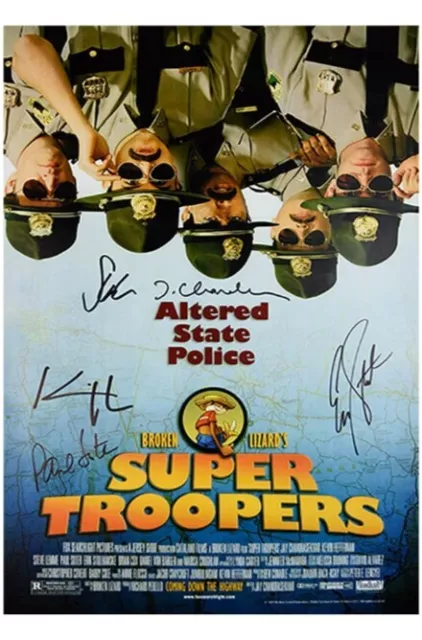 Super Troopers Signed Poster Autographed Full Cast Jay, Steve, Kevin, Paul, Erik