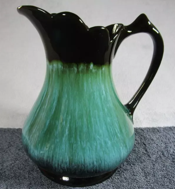 Lovely Large Vintage Blue Mountain Pottery Canada Blue Green Glaze Jug Pitcher