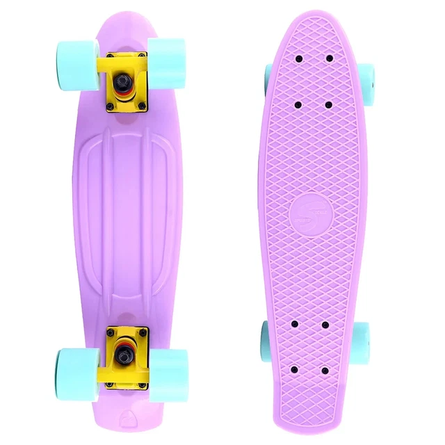 Skateboard Vintage / Planche à Roulette Lotus En Plastique - 59 Cm - Bleu - Occasion