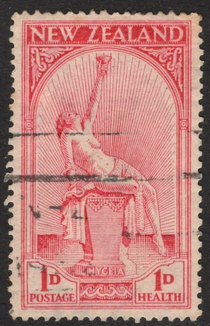 NEW ZEALAND-1932 1d & 1d Carmine Health Stamp Sg 552 GOOD USED