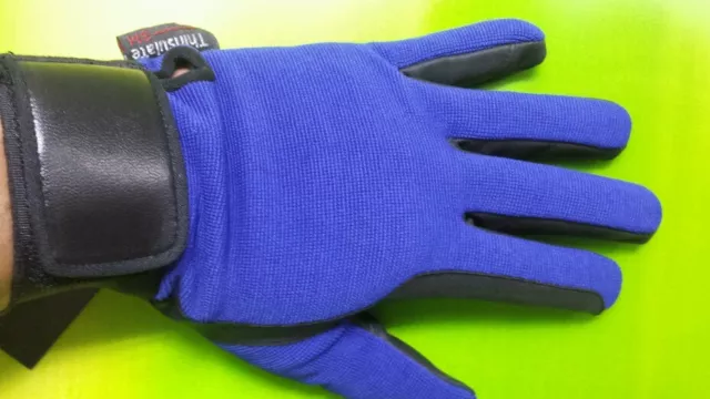 Brand New Horse Riding Gloves Thinsulate/synthetic leather Blue Large