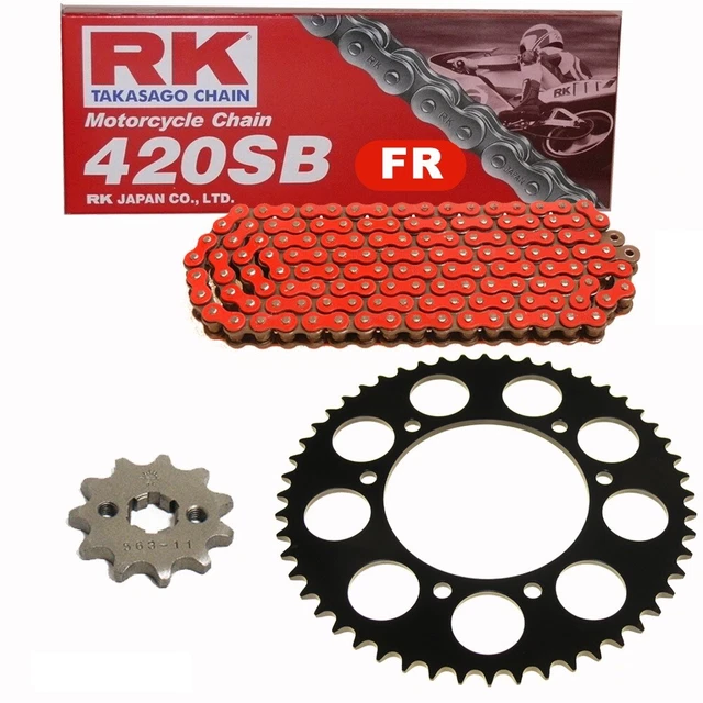 Kit Chaîne Pour Scooter MBK 50 X-LIMIT / Yamaha 50 DTR (2004-) - 420 Maillons, Pas 12.7 X 50 - Neuf