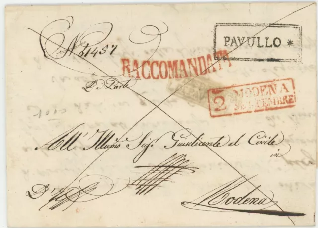 Italien Vorphila R Brief Pavullo Modena 1845