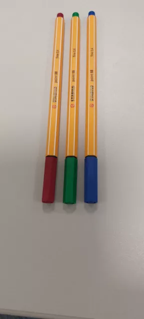 3 STABILO Fineliner point 88 Einzelstift, 3 Farben