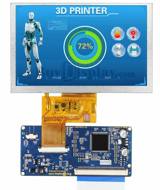 LCD Display 5 inch 800x480 SPI TFT Optional Touch Panel and Arduino Shield