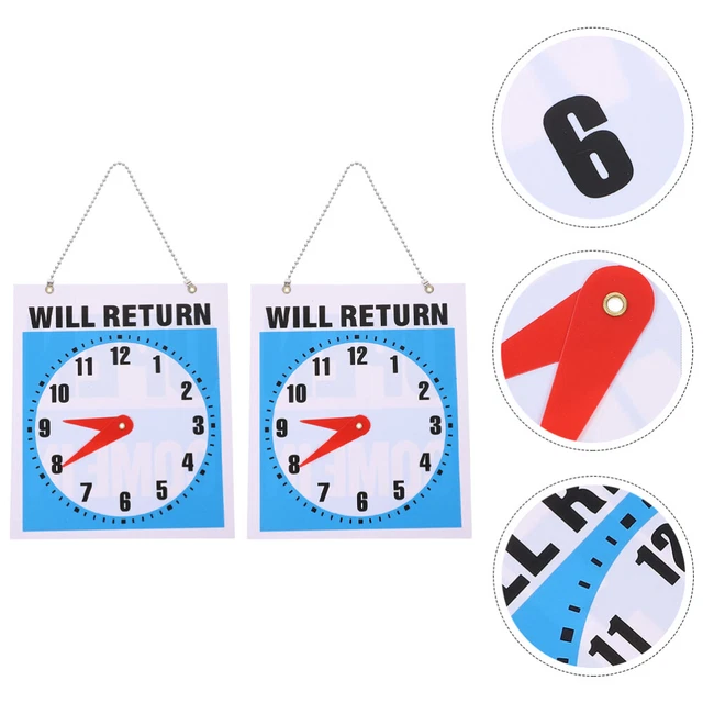 DOUBLE-SIDED OPEN/CLOSED BUSINESS Sign with Clock Hands-LH £9.49 ...