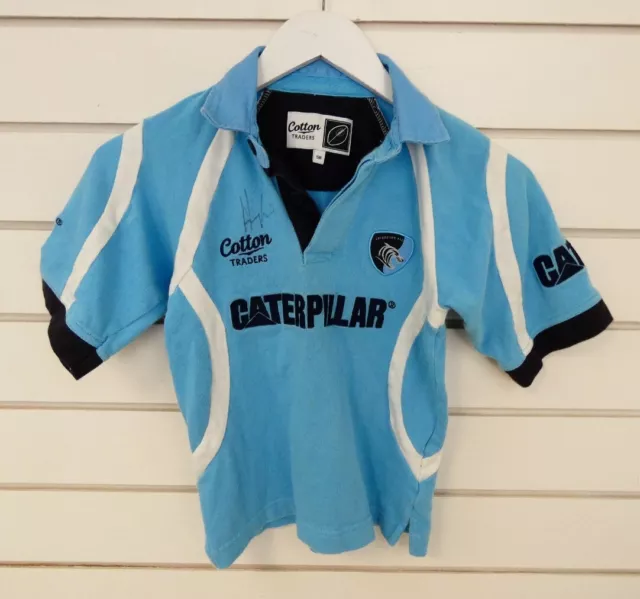 Cotton Traders Leicester Tigers Caterpillar Kids Size SB Blue Short Sleeved Top