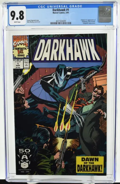 Darkhawk #1 CGC 9.8 (1991) Mike Manley Cover Origin & 1st Appearance Marvel