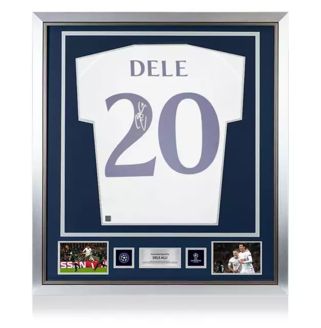 Dele Alli Official UEFA Champions League Back Signed and Framed Tottenham Hotspu