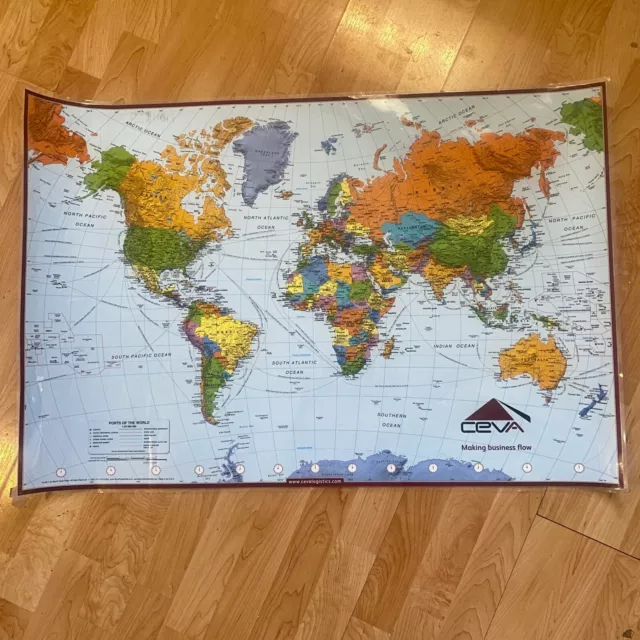 Laminated Map of the World 24" x 36"