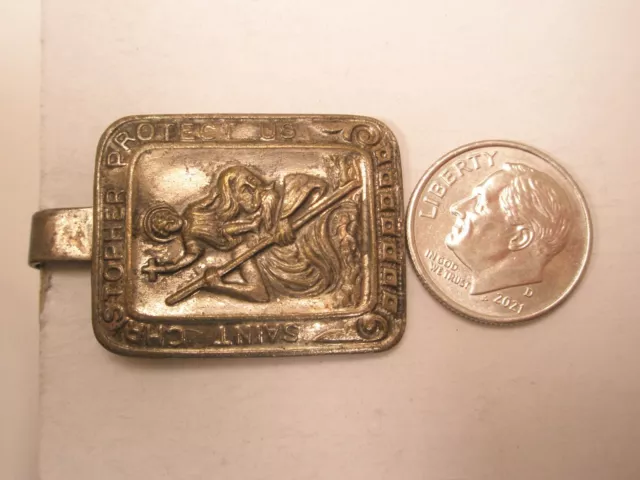 Saint Christopher Protect Us Vintage Tie Bar Clip worship 2