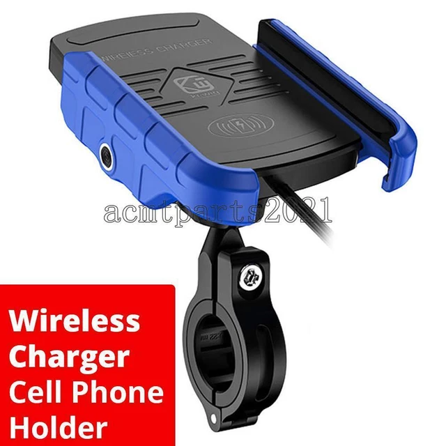 Blue Motorcycle Bike Phone Holder Mount Wireless Charger for Harley-Davidson
