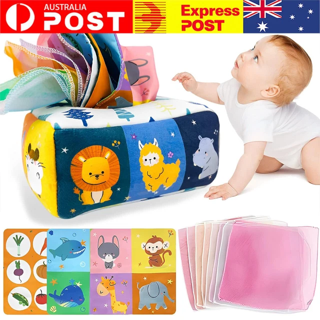Baby Tissue Box Montessori Educational Learning Toys Colorful Soft Sensory Toy