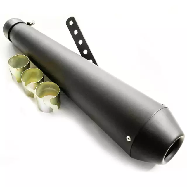 Black Motorcycle Megaphone Exhaust Silencer BSA/ Triumph