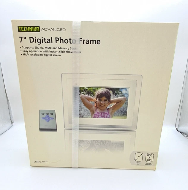 Marco de foto digital Technika DPF-D7 7" nuevo stock antiguo en caja S&R sin probar