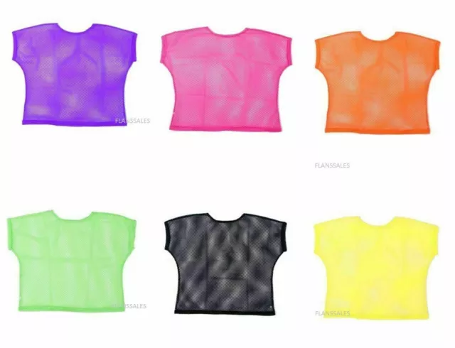 Neon mesh top Ladies Fancy Dress 80s neon Mesh Top