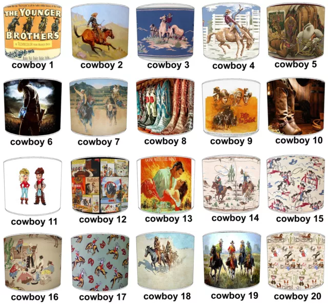 Lampshades Ideal To Match Childrens Cowboy Bedding Duvets Curtains Wallpaper