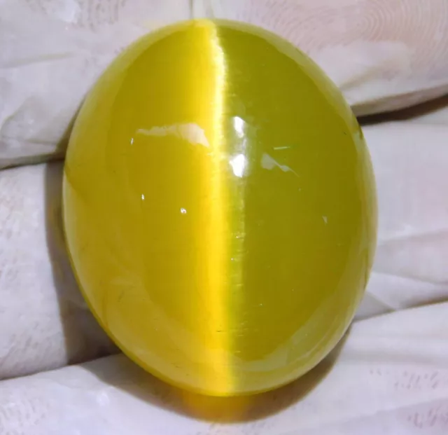 Natural 112.95 Ct Chrysoberyl Cats Eye Oval Cabochon Cut Loose Gemstone