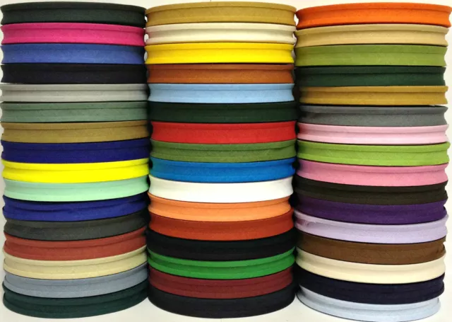 Cotton Bias Binding Tape Folded 25 X 16Mm (5/8"), Choose Colour & Length