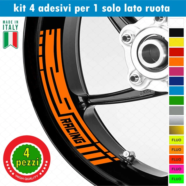 Kit 4 adesivi interno Cerchi Moto racing wheels ruote 17 Pollici inner rim INT04